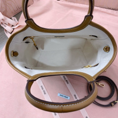 MIU MIU Ivy Canvas And Leather Tote Bag