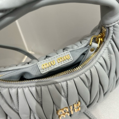 MIU MIU Wander Matelassé Nappa Leather Hobo Bag