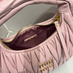 MIU MIU Wander Matelassé Nappa Leather Hobo Bag