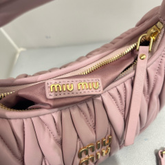 MIU MIU Wander Matelassé Nappa Leather Hobo Bag