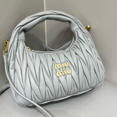 MIU MIU Wander Matelassé Nappa Leather Hobo Bag