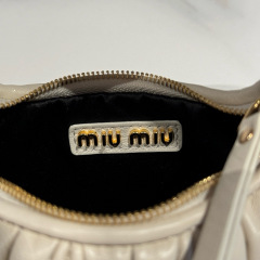MIU MIU Wander Matelassé Nappa Leather Hobo Mini Bag