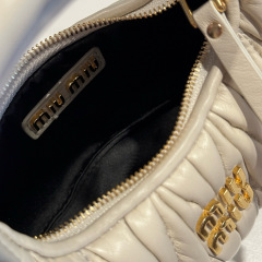 MIU MIU Wander Matelassé Nappa Leather Hobo Mini Bag
