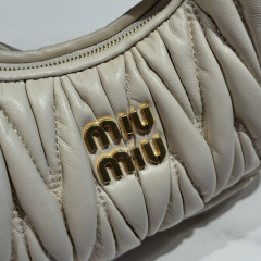 MIU MIU Wander Matelassé Nappa Leather Hobo Mini Bag