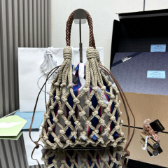 Prada Noué medium cotton macramé bag