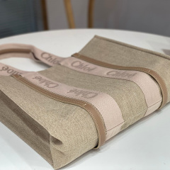 CHLOÉ LARGE TOTE BAG IN LINEN