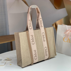 CHLOÉ LARGE TOTE BAG IN LINEN