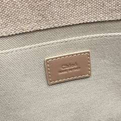 CHLOÉ WOODY TOTE BAG IN LINEN