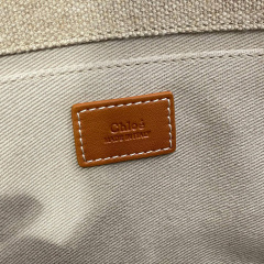 CHLOÉ LARGE WOODY TOTE BAG IN LINEN