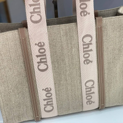 CHLOÉ LARGE TOTE BAG IN LINEN
