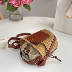 CHLOÉ SMALL WOODY BASKET IN NATURAL FIBERS