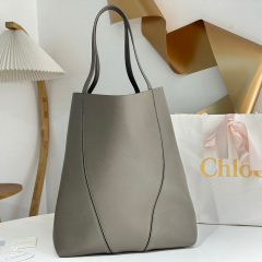 LARGE CHLOÉ SPIN TOTE BAG IN GRAINED LEATHER