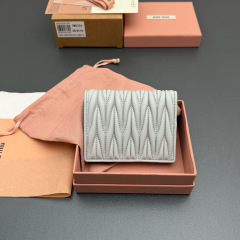 MIU MIU Small matelassé nappa leather wallet