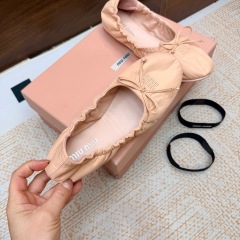 Miu Miu Down-proof fabric ballerinas