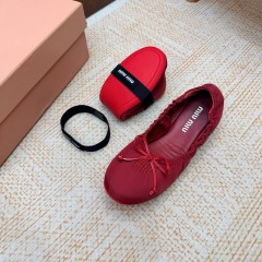 Miu Miu Down-proof fabric ballerinas