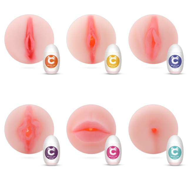 Magic Cat Egg Shape 6 pcs Set Mini Cup Male Masturbator Vagina Oral Masturbation Cup Sex Toys for Men