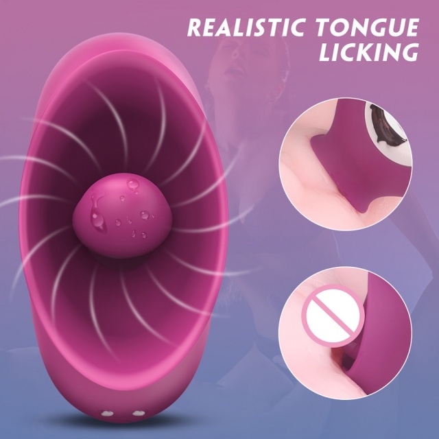 Tongue Vibrator 2 in 1 Licking Vibrating Nipples Clitoral Stimulator with 9 Modes Sex Toy for Women Quick Orgasm