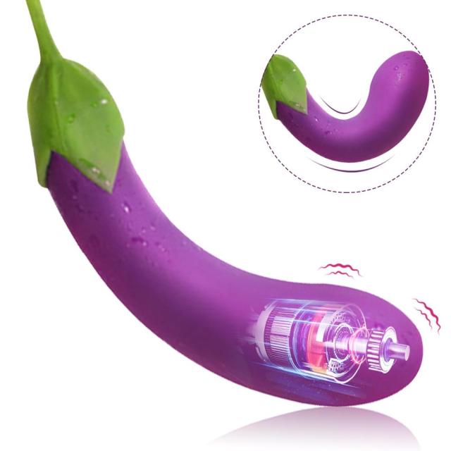 Vegetable Sex Toys Realistic Veggie Eggplant Shape Vibrator for Female Clitoris and G Spot Stimulation Masturbation USB Rechargeable Waterproof