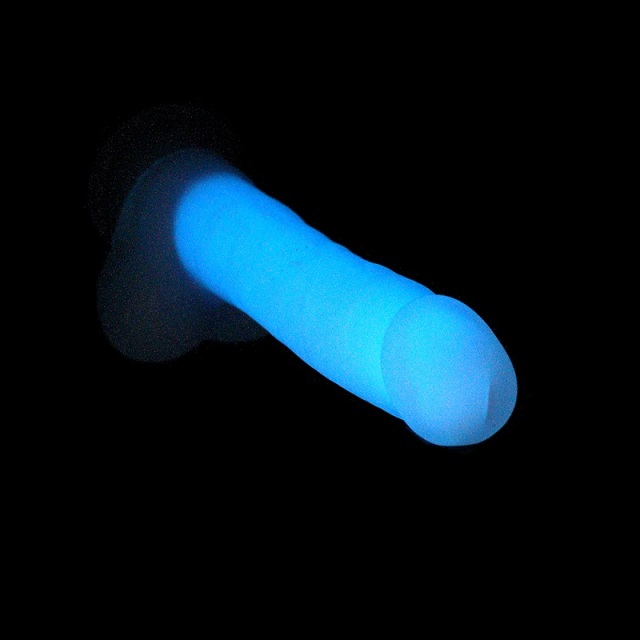 Evolved Luminous Dildo Glow in the Dark with Balls Dual-density Silicone with Strong Suction Cup Base