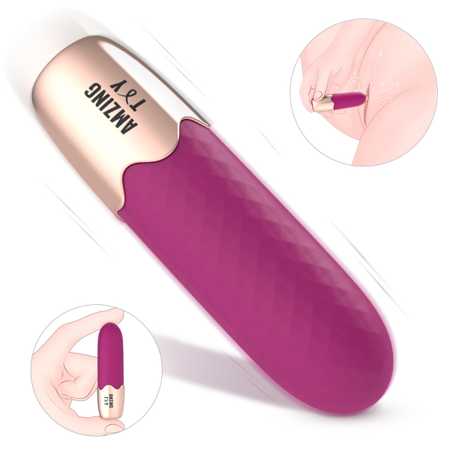 Claret Red Mini Bullet Lipstick Vibrator for Women Clitoris Stimulation with 9 Speed USB Charging Waterproof Silicone Material