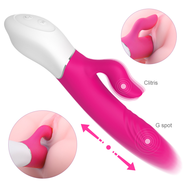 Thrusting Rabbit Vibrator Sex Toys with 9 Powerful Vibrations & 9 Pulses Thrusting Modes & Heating Function, Clitoris G-spot Stimulation Waterproof