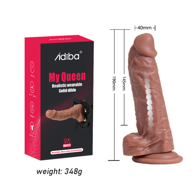 7.5 Inch Realistic Artificial Strap-on Solid Dildo with Bone Balls Adjustable Belt Sex Toy For Women Lesbian Couples