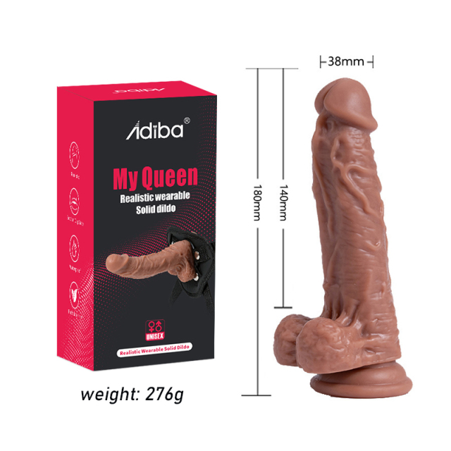 7 Inch Realistic Artificial Strap-on Solid Dildo with Balls Adjustable Belt Sex Toy For Women Lesbian Couples