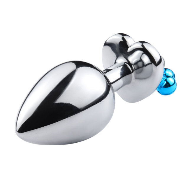 Heart Shape Anal Plug with Jewelry Base Tinkle Bell and Leash Small Medium Large Anal Stimulation Butt Plugs New Design
