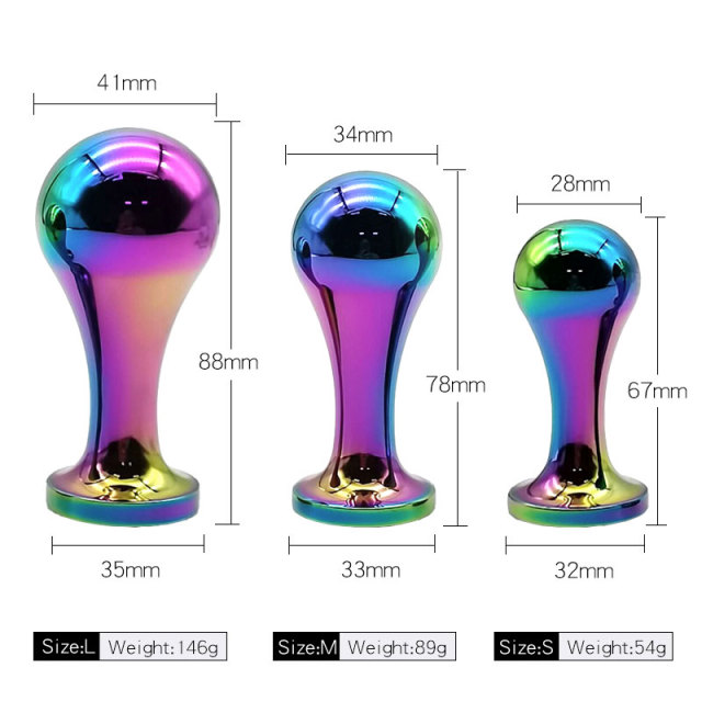 Dazzling Color Stainless Steel Anal Training Sets - 3PCS Trophy Butt Toys Expanding Anal Butt Plug Tool Adult Anal Toys for Men and Women