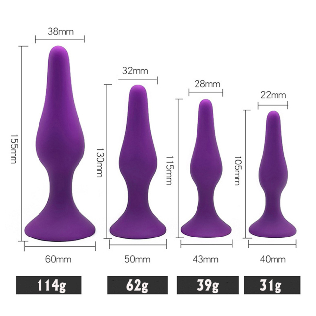 Lotus Silicone Anal Plug Sets S M L XL 4 Size Available Extra Long Silicone Butt Plug Anal Sex Toy