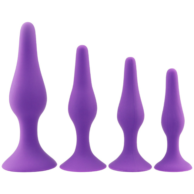 Lotus Silicone Anal Plug Sets S M L XL 4 Size Available Extra Long Silicone Butt Plug Anal Sex Toy