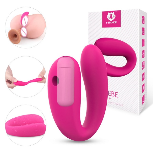 S058 Red Mini U Shaped Silicone Vibrator Clitoris Stimulator for Women Female Masturbator
