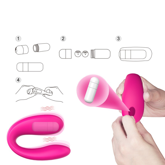 S058 Red Mini U Shaped Silicone Vibrator Clitoris Stimulator for Women Female Masturbator
