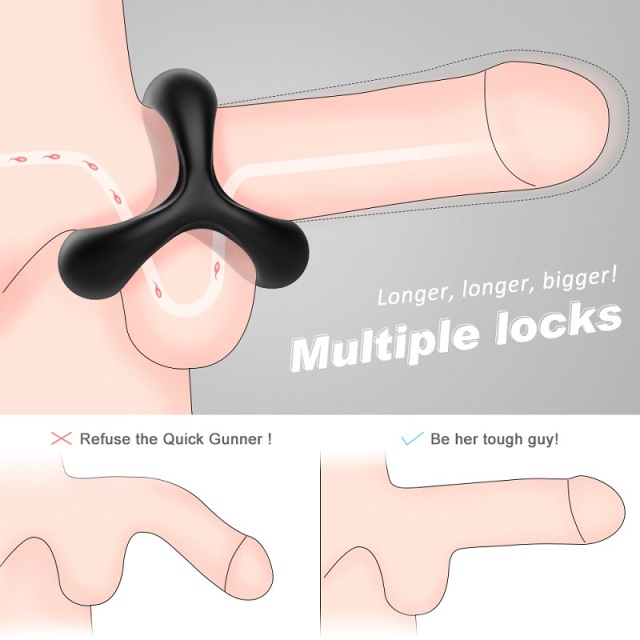 S298-2 Silicone Cock Ring/Penis Ring with Ball Loop For Male Erection Enhancing Delay Ejaculation