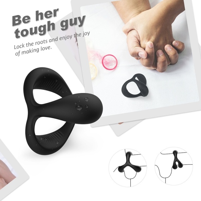 S298-2 Silicone Cock Ring/Penis Ring with Ball Loop For Male Erection Enhancing Delay Ejaculation