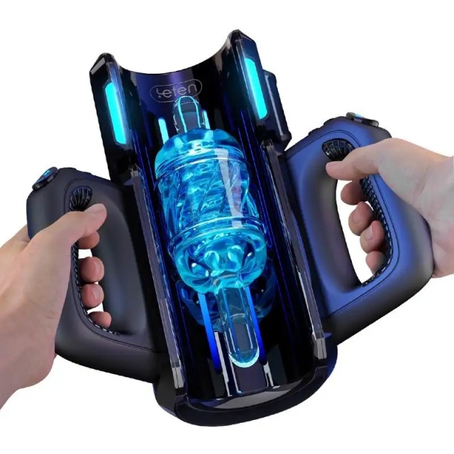 Leten Cannon Ultra-high-speed Hands Free 10 Thrusting High-speed Motor Masturbator Cup with Phone Holder