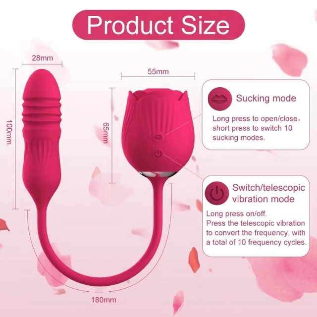 Manting Rose-2 Wholesale Sex Toys 10 Thrusting For G Spot Orgasm And 10 Sucking Mode For Female Clit Stimulation