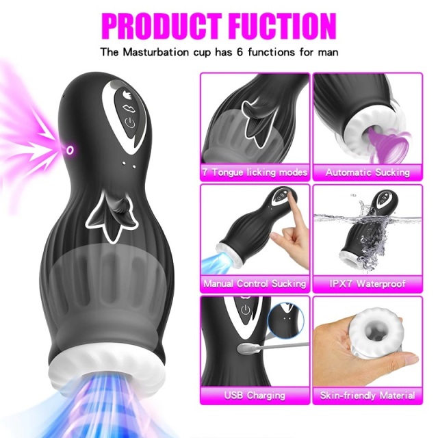 Dragon Suction Automatic HandsFree Male Vacuum Sucking Cup Stroker with 7 Suction and 7 Vibration for Men Training Sex Toy