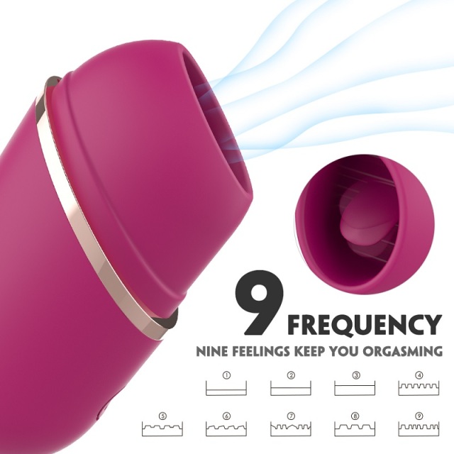 H005 Tongue Vibrator with 9 Licking and 9 Vibrating Mode for Women Masturbator