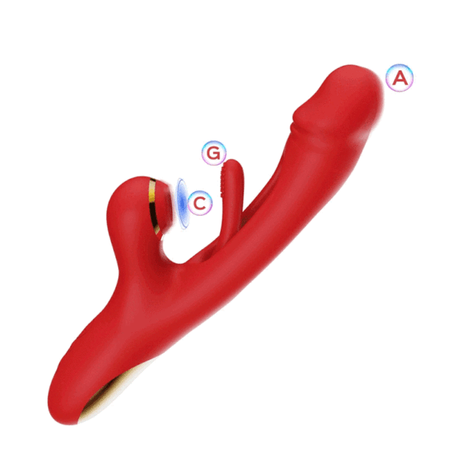 Skylar 3 in 1 Red Tapping G-spot Vibrator Sucking Clit with 7 Suction and 7 Tapping Modes Triple Pleasure for Women