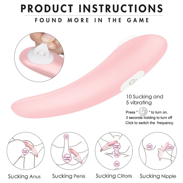 S124 Sucking 2 in 1 Clitoris Stimulator with 9 Suction and 9 Vibration for Women Clitoral and Nipple Pleasure Toys