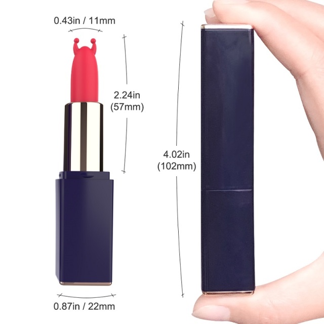 S213 Lipstick Vibrator 9 Rumbling Vibration with 3 Different Shape Silicone Tips to Choose