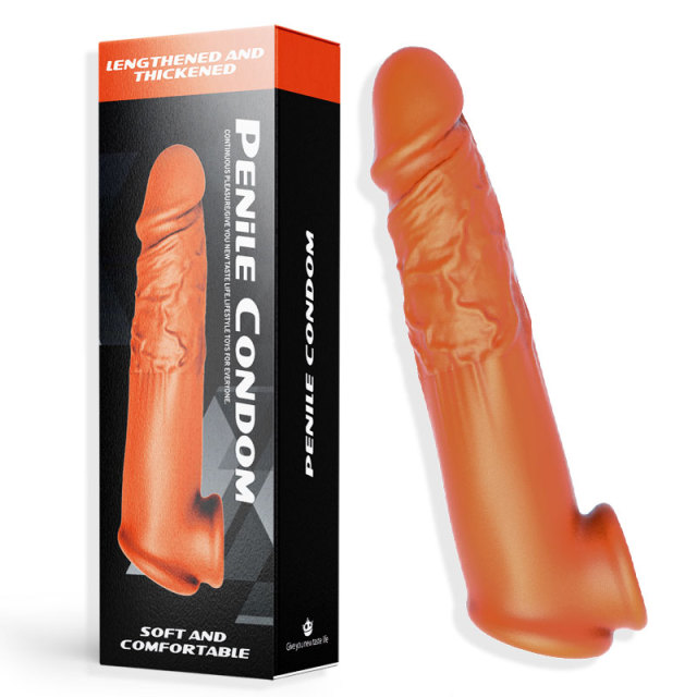 7.3 Inch(18.5cm) Soft Thick Realistic Penis Sleeve Extender for Couple