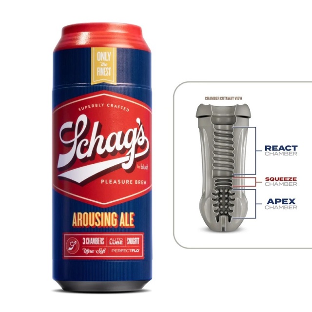 Blush Schag's Arousing Ale Frosted Self Lubricating Textured Beer Can Masturbator Male Stroker Toy