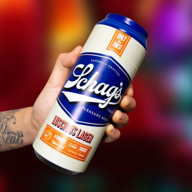 Blush Schag's Luscious Lager Frosted Self Lubricating Textured Beer Can Masturbator Male Stroker Toy