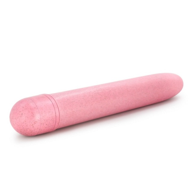 Gaia Eco Plant-Based 7" Slim Multispeed Battery Powered Vibrator in Coral for Women Clit Stimulation - Made from Sustainable BioFeel