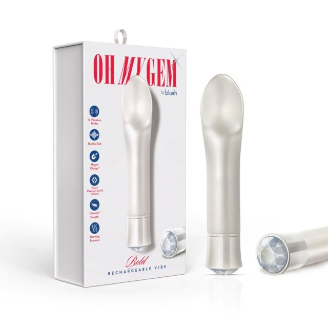 Luxury Diamond Gem Warming Clitoral Battery Vibrator 10 Speed Modes Made with Smooth Ultrasilk Puria Silicone