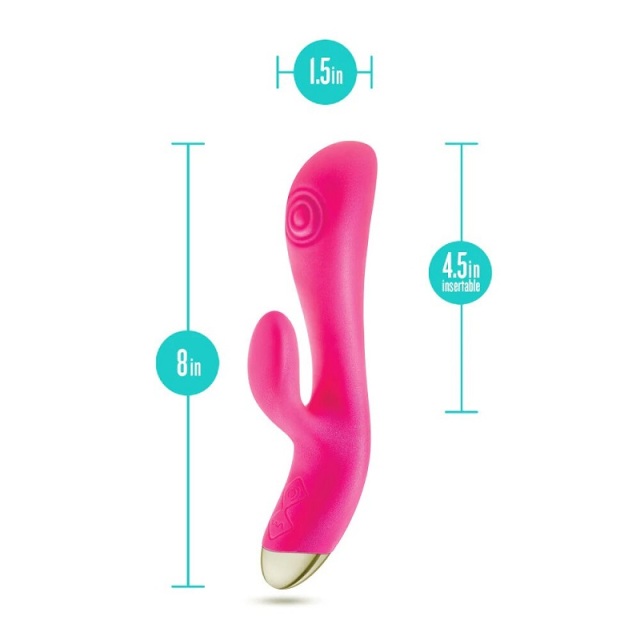 Blush Aria 8 Inch Flexible Multispeed G Spot Vibrator in Fuchsia 7 Powerful Vibrating and 3 Speed Dual Pulsations