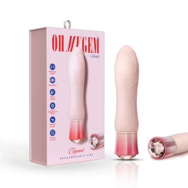 Luxury Morganite Gem Warming G Spot Battery Vibrator with 10 Vibrating Functions Stimulate Vibrator Adult Sex Toys for Women
