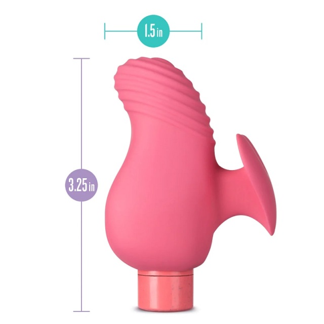 Eco Love Friendly Plant-Based Waterproof Multi Speed Powerful Finger Vibrator in Coral Sustainably Made with BioTouch